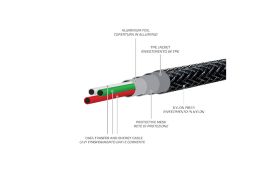 Celly Data cable Lightning Nylon 1 meter black, Image 3