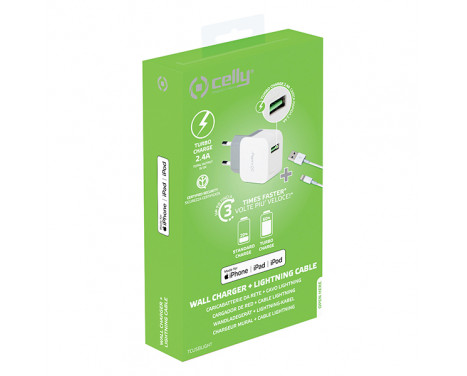 Celly Home Charger MFI USB 2.4A White, Image 2