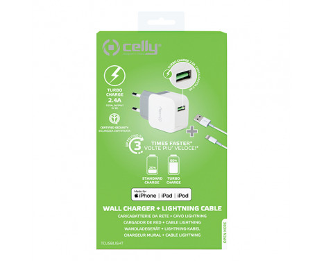 Celly Home Charger MFI USB 2.4A White, Image 3