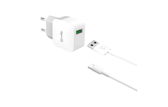Celly home charger USB-C 2.4A White