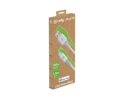 Celly Planet USB-A > Lightning Cable White 1.5 meters, Image 2