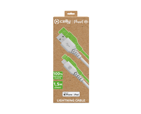 Celly Planet USB-A > Lightning Cable White 1.5 meters, Image 3