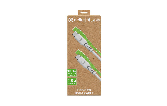 Celly Planet USB-C > USB-C Cable White 1.5 meters, Image 2