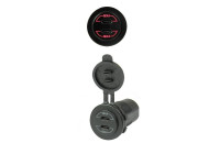 Dual USB C car charger12/24V 3.0A/ red (bulk)