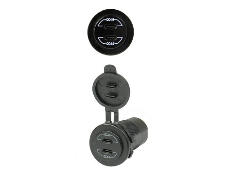 Dual USB C car charger12/24V 3.0A/ white (bulk)