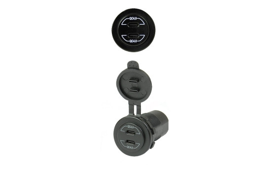Dual USB C car charger12/24V 3.0A/ white (bulk)