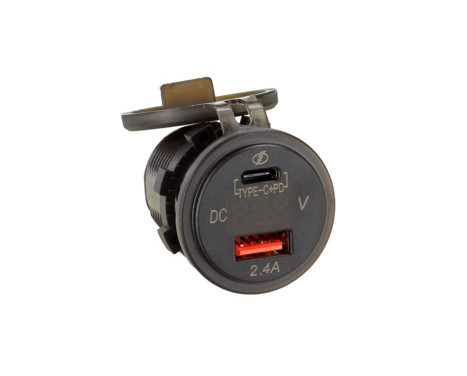 Dual USB car charger 12V/24V USB-A / USB-C 5V 3.1A fast charger