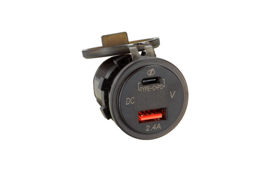 Dual USB car charger 12V/24V USB-A / USB-C 5V 3.1A fast charger