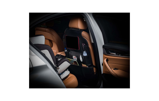 Universal Car Seat Organizer - Black PVC Leather, Image 2