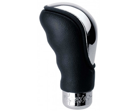 Simoni Racing Gear Shift Knob Brio - Chrome/Black Leather