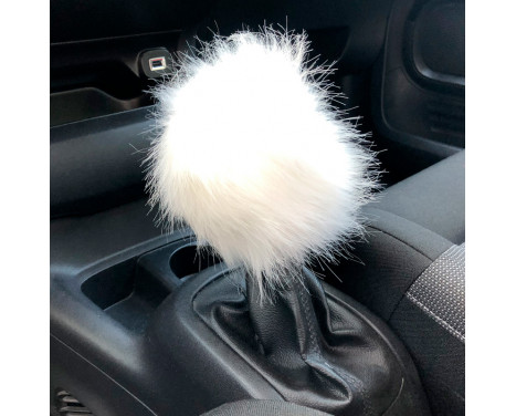 Simoni Racing Gear Shift Knob Cover Fluffy Fur - White, Image 2