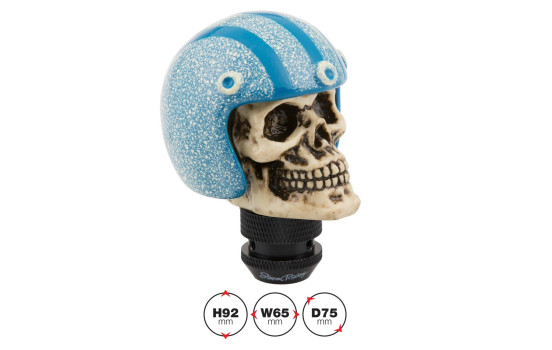 Simoni Racing Gear Shift Knob Skull + Blue Helmet, Image 2