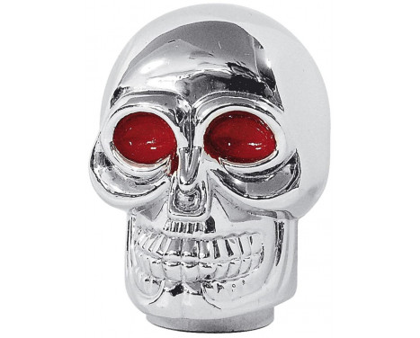 Simoni Racing Gear Shift Knob Skull - Chrome + Red Eyes