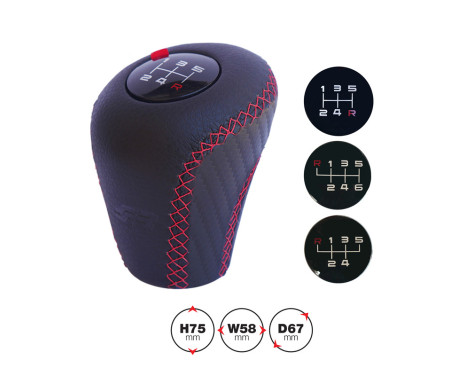 Simoni Racing Gear Shift Knob Slick - Black Leather