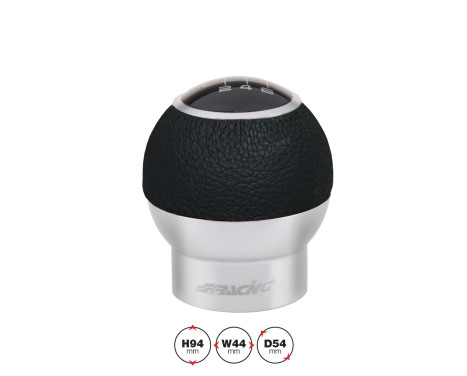 Simoni Racing Gear Shift Knob Special Hype - Aluminium/Black Leather (for reverse lock)