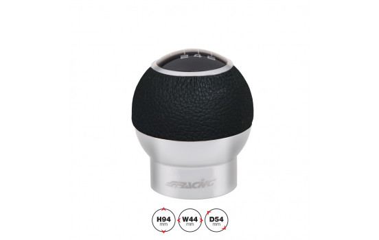 Simoni Racing Gear Shift Knob Special Hype - Aluminium/Black Leather (for reverse lock)