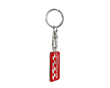 Stainless steel key ring - 'Motorsport' Red