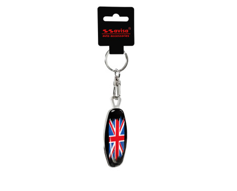 Stainless steel key ring - Emblem/ Flag UK+PL, Image 3