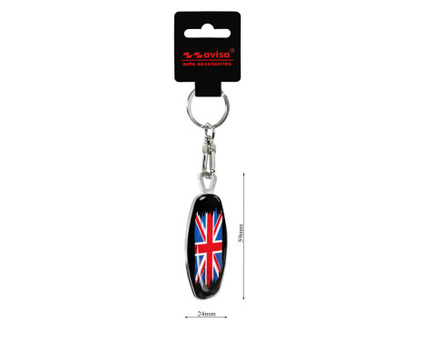 Stainless steel key ring - Emblem/ Flag UK+PL, Image 5