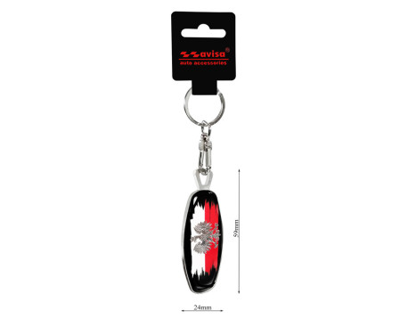 Stainless steel key ring - Emblem/ Flag UK+PL, Image 6