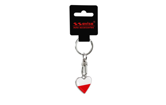 Stainless steel keychain - 'Heart' Poland, Image 2