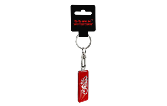 Stainless steel keychain - 'Moto' Red, Image 2