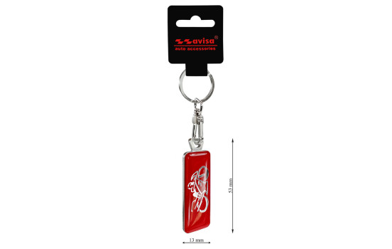 Stainless steel keychain - 'Moto' Red, Image 3