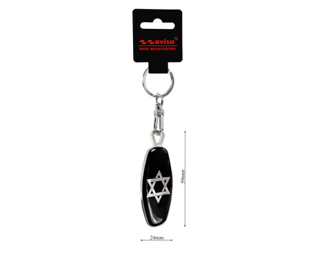 Stainless steel keychain - Emblem/ Flag PL+Star of David, Image 5