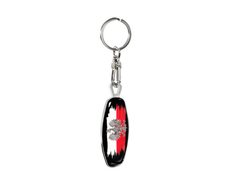 Stainless steel keychain - Emblem/ Flag USA+PL, Image 2