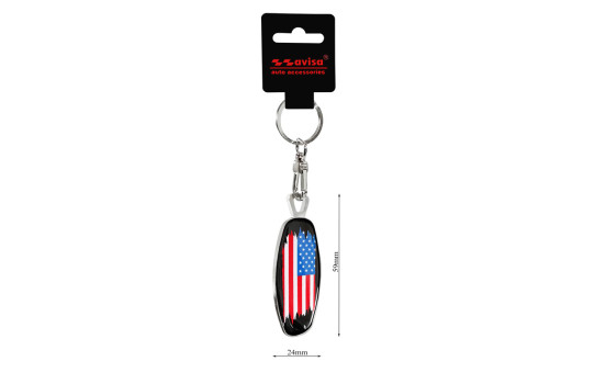 Stainless steel keychain - Emblem/ Flag USA+PL, Image 5
