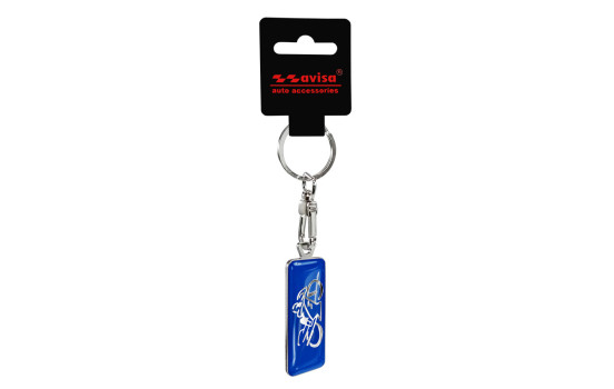 Stainless steel keyring - 'Moto' Blue, Image 2