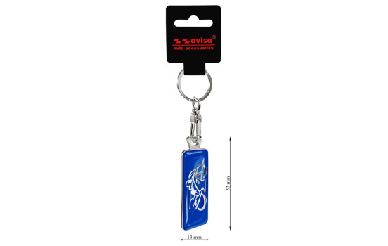 Stainless steel keyring - 'Moto' Blue, Image 3