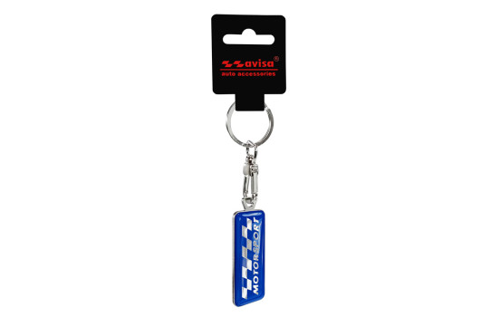 Stainless steel keyring - 'Motorsport' Blue, Image 2