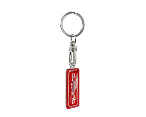 Stainless steel keyring - 'Quattro' Red