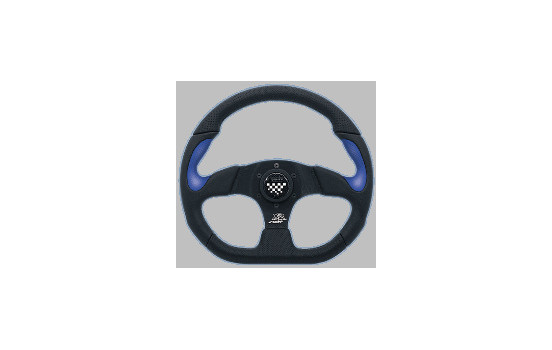 Simoni Racing Sports handlebar X2 Poly / Pelle 'Formula' 330mm - Black / Blue