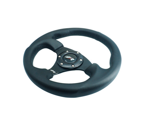 Simoni Racing Universal Sports Steering Wheel 'Rolle' - Black Eco-Leather - Diameter 300mm, Image 2