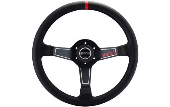 Sparco Universal Sport Handlebar 'L575 Nero' - Black Leather - Diameter 350mm