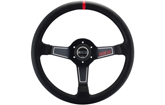 Sparco Universal Sport Handlebar 'L575 Nero' - Black Leather - Diameter 350mm, Image 2