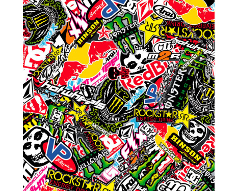 Stickerbomb Foil - Graffiti design 2 - Roll 60x200cm - self-adhesive, Image 2