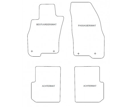 Car Mats Alfa Romeo Mito 2008- 4-parts, Image 2