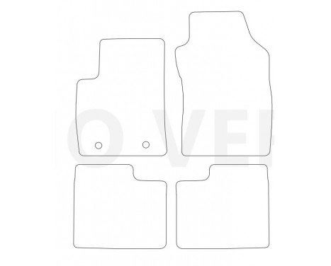 Car mats for Fiat 500 2007-2012- 4-piece