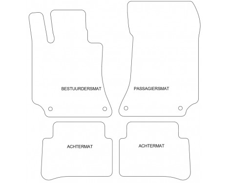 Car mats for Mercedes-Benz CLS W218 2013- 4-piece, Image 2