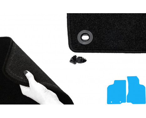 Car mats for VW Caddy 1996-2004 gray license plate 2-piece, Image 4