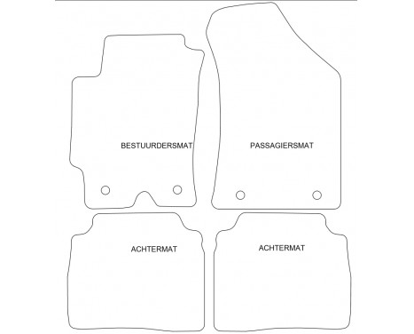 Car Mats Hyundai Elantra 2000-2006 4-part, Image 2