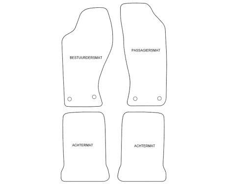 Car mats suitable for Audi Ur-Quattro 20V 1988-1991 4-piece, Image 2