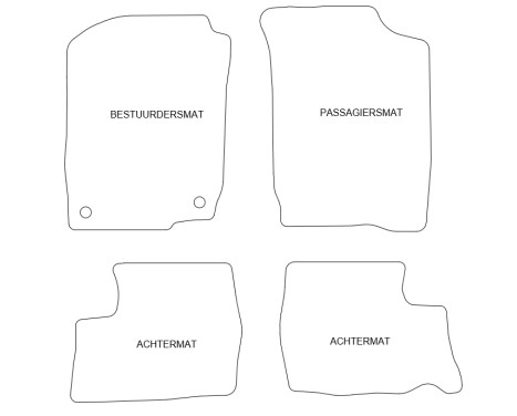 Car mats suitable for Daihatsu YRV 4-piece, Image 2