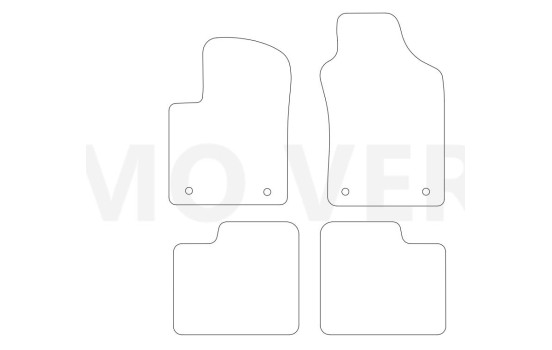 Car mats suitable for Fiat 500 (convertible) 2015- 4-piece, Image 2