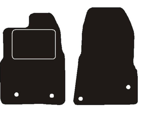Car mats suitable for Ford Transit Custom double cabin front set euro5 incl. mounting l+r 2012