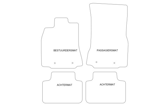 Car mats suitable for Jaguar XJ 2009- swb 4-piece, Image 2