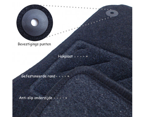 Car mats suitable for Maserati Gran Turismo 2008- 4-piece